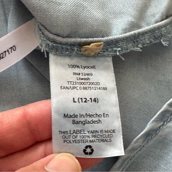 Time & Tru Surplus Dress Chambray Size L - Picture 11 of 11